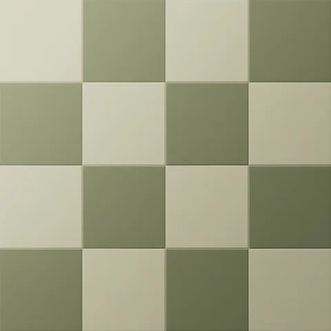 Merrick 8 x 8 Checkerboard Matte Porcelain Tile in Lounge Light Green and Folk Green