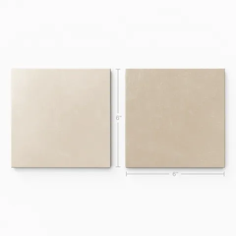 Isabel 6 x 6 Checkerboard Matte Porcelain Tile in Frosted Linen and Almond Mist