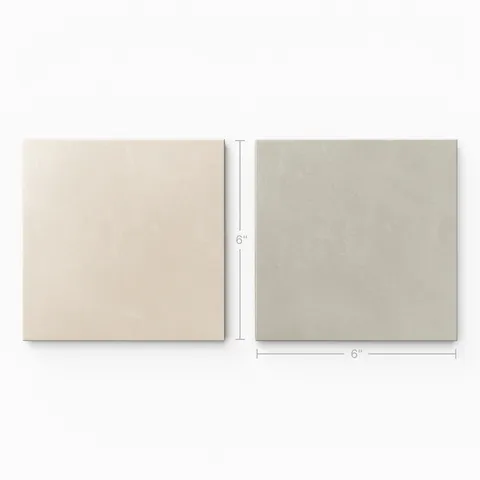 Isabel 6 x 6 Checkerboard Matte Porcelain Tile in Frosted Linen and Silverstone