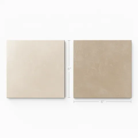 Isabel 6 x 6 Checkerboard Matte Porcelain Tile in Frosted Linen and Sahara Sand