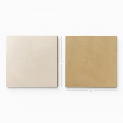 Isabel 6 x 6 Checkerboard Matte Porcelain Tile in Frosted Linen and Golden Sky