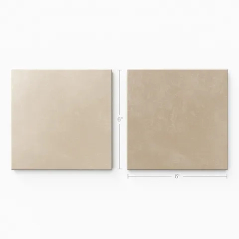 Isabel 6 x 6 Checkerboard Matte Porcelain Tile in Almond Mist and Sahara Sand