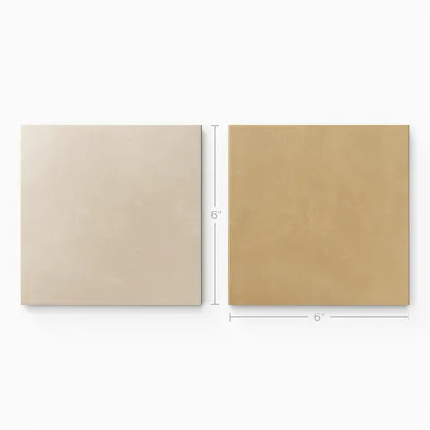 Isabel 6 x 6 Checkerboard Matte Porcelain Tile in Almond Mist and Golden Sky