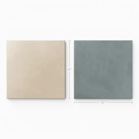 Isabel 6 x 6 Checkerboard Matte Porcelain Tile in Almond Mist and Saltwater