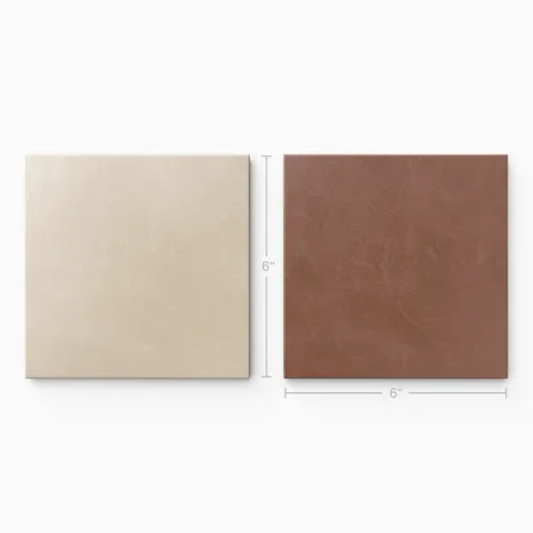 Isabel 6 x 6 Checkerboard Matte Porcelain Tile in Almond Mist and Burnt Umber