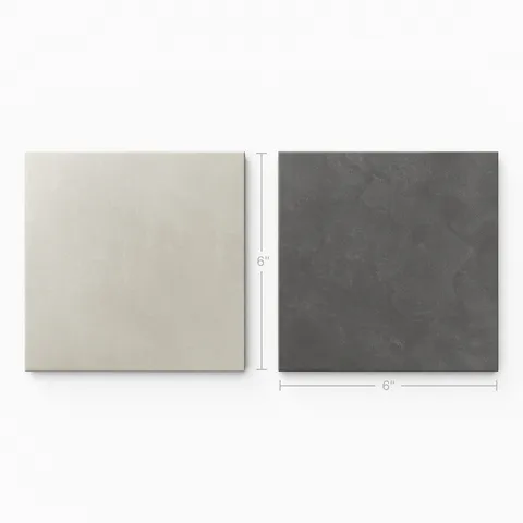 Isabel 6 x 6 Checkerboard Matte Porcelain Tile in Silverstone and Midnight Slate