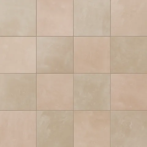 Isabel 6 x 6 Checkerboard Matte Porcelain Tile in Sahara Sand and Dusty Rose