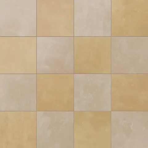 Isabel 6 x 6 Checkerboard Matte Porcelain Tile in Sahara Sand and Golden Sky