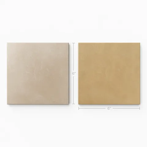 Isabel 6 x 6 Checkerboard Matte Porcelain Tile in Sahara Sand and Golden Sky