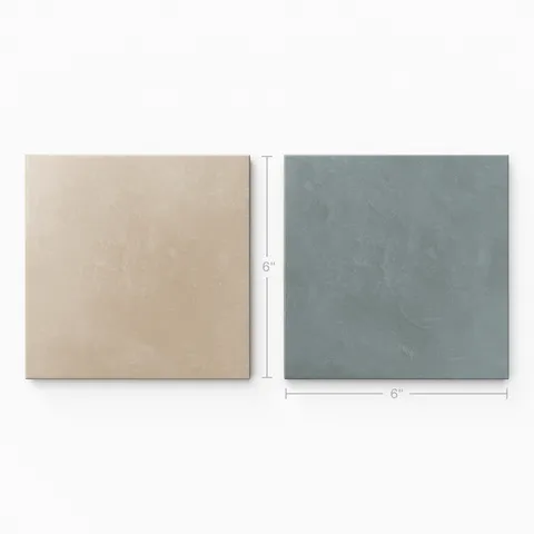 Isabel 6 x 6 Checkerboard Matte Porcelain Tile in Sahara Sand and Saltwater