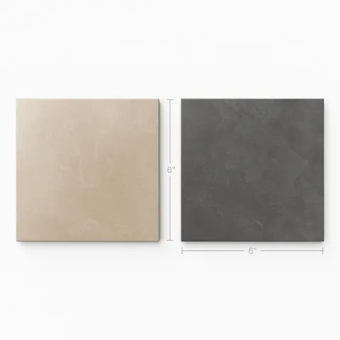 Isabel 6 x 6 Checkerboard Matte Porcelain Tile in Sahara Sand and Midnight Slate