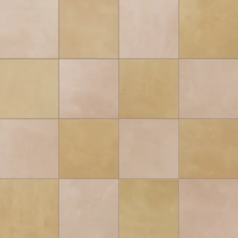 Isabel 6 x 6 Checkerboard Matte Porcelain Tile in Dusty Rose and Golden Sky