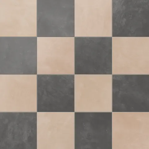Isabel 6 x 6 Checkerboard Matte Porcelain Tile in Dusty Rose and Midnight Slate