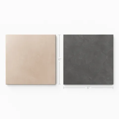 Isabel 6 x 6 Checkerboard Matte Porcelain Tile in Dusty Rose and Midnight Slate