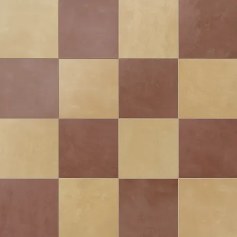 Isabel 6 x 6 Checkerboard Matte Porcelain Tile in Golden Sky and Burnt Umber