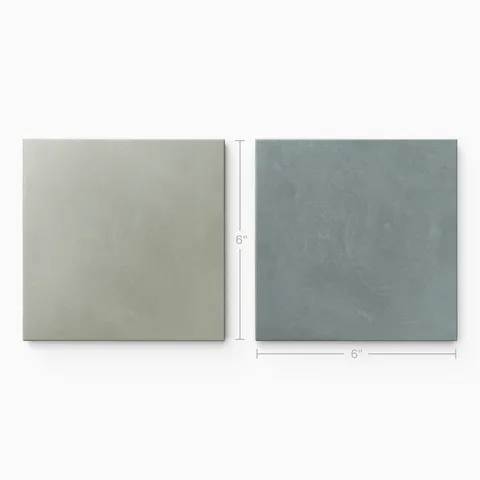 Isabel 6 x 6 Checkerboard Matte Porcelain Tile in Soft Sage and Saltwater
