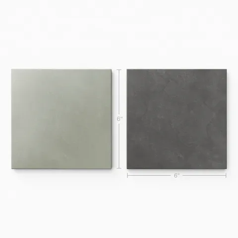 Isabel 6 x 6 Checkerboard Matte Porcelain Tile in Soft Sage and Midnight Slate