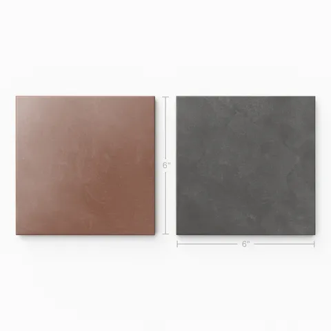 Isabel 6 x 6 Checkerboard Matte Porcelain Tile in Midnight Slate and Burnt Umber