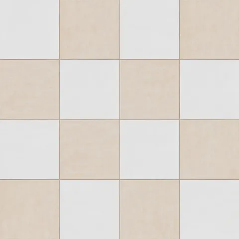 Kai 12 x 12 Checkerboard Matte Porcelain Tile in Whisper and Alabaster