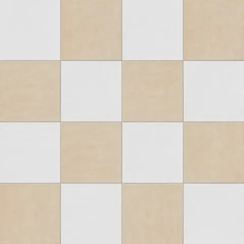 Kai 12 x 12 Checkerboard Matte Porcelain Tile in Whisper and Almond