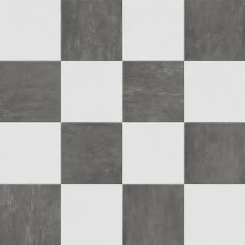 Kai 12 x 12 Checkerboard Matte Porcelain Tile in Whisper and Moka