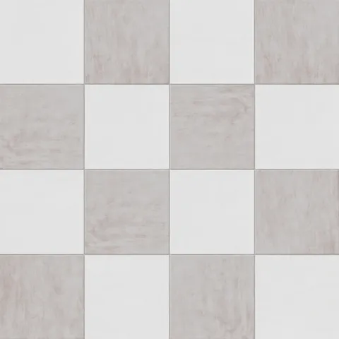 Kai 12 x 12 Checkerboard Matte Porcelain Tile in Whisper and Smoke
