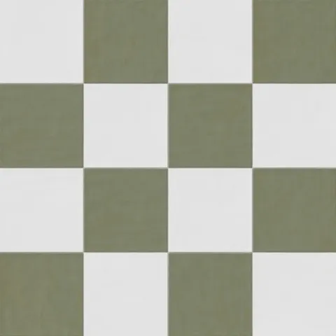 Kai 12 x 12 Checkerboard Matte Porcelain Tile in Whisper and Jade