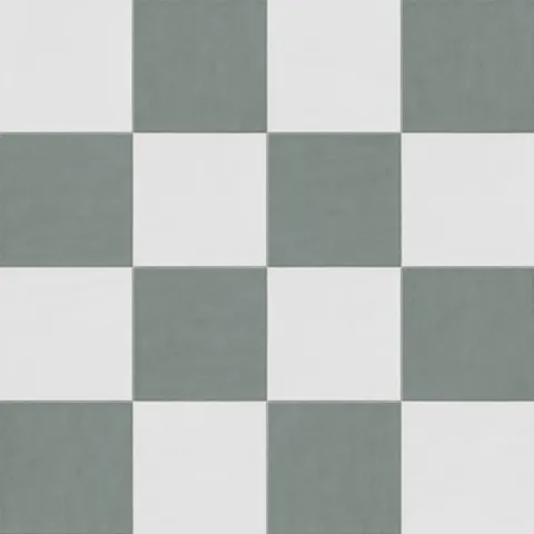 Kai 12 x 12 Checkerboard Matte Porcelain Tile in Whisper and Marine
