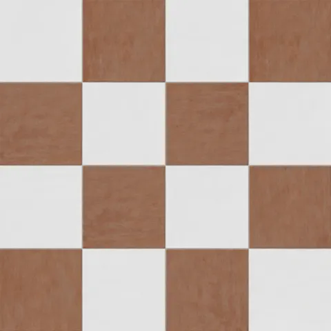 Kai 12 x 12 Checkerboard Matte Porcelain Tile in Whisper and Terracotta