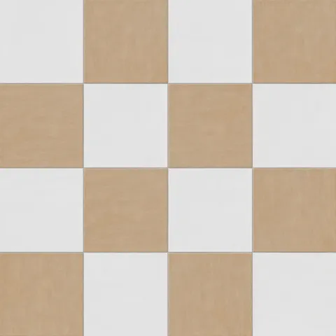 Kai 12 x 12 Checkerboard Matte Porcelain Tile in Whisper and Buttercup