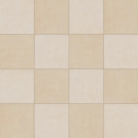 Kai 12 x 12 Checkerboard Matte Porcelain Tile in Alabaster and Almond