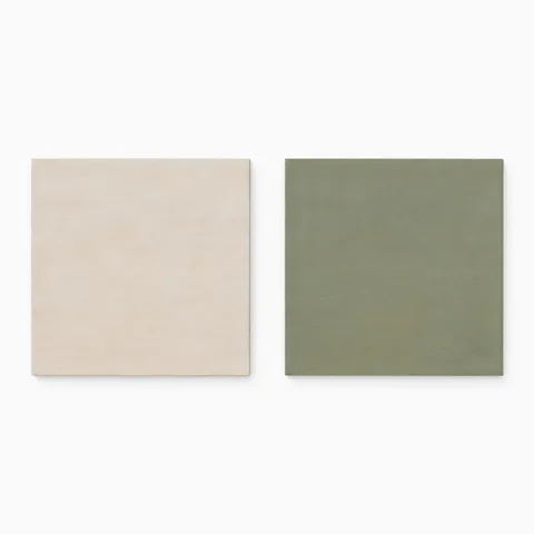 Kai 12 x 12 Checkerboard Matte Porcelain Tile in Alabaster and Jade