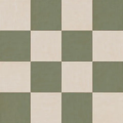 Kai 12 x 12 Checkerboard Matte Porcelain Tile in Alabaster and Jade
