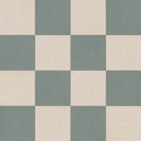Kai 12 x 12 Checkerboard Matte Porcelain Tile in Alabaster and Marine