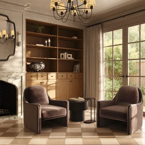 Kai 12 x 12 Checkerboard Matte Porcelain Tile in Alabaster and Buttercup