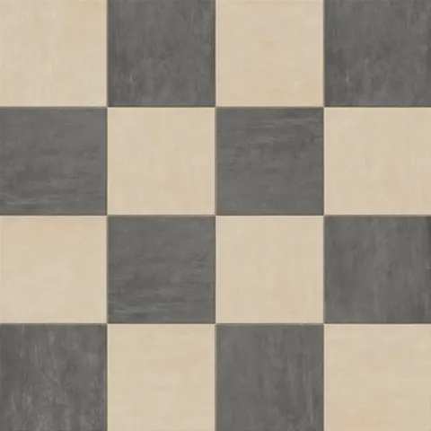 Kai 12 x 12 Checkerboard Matte Porcelain Tile in Almond and Moka