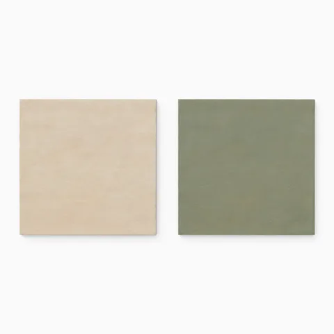 Kai 12 x 12 Checkerboard Matte Porcelain Tile in Almond and Jade