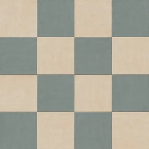 Kai 12 x 12 Checkerboard Matte Porcelain Tile in Almond and Marine