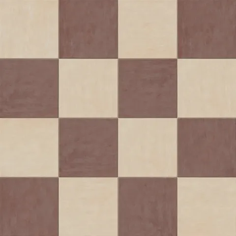 Kai 12 x 12 Checkerboard Matte Porcelain Tile in Almond and Marron