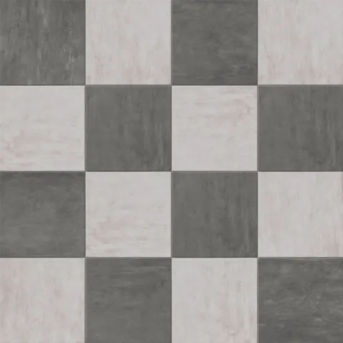 Kai 12 x 12 Checkerboard Matte Porcelain Tile in Moka and Smoke