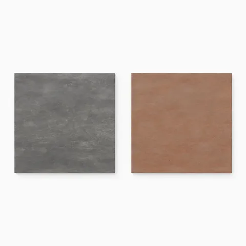 Kai 12 x 12 Checkerboard Matte Porcelain Tile in Moka and Terracotta