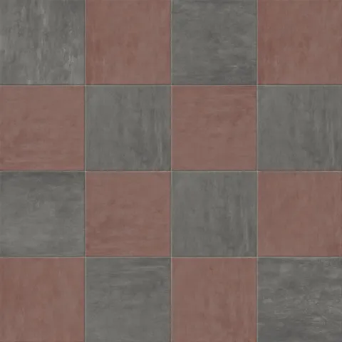 Kai 12 x 12 Checkerboard Matte Porcelain Tile in Moka and Marron