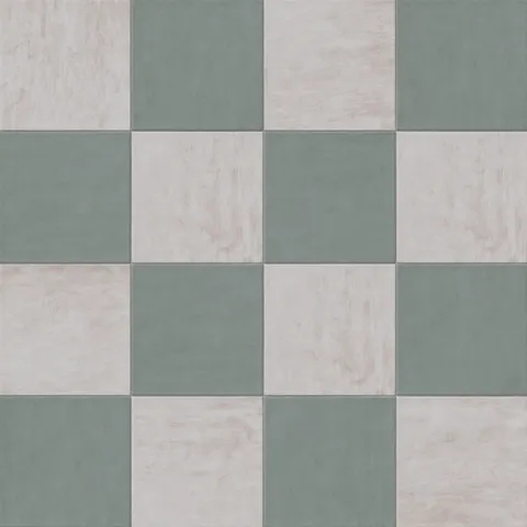 Kai 12 x 12 Checkerboard Matte Porcelain Tile in Smoke and Marine