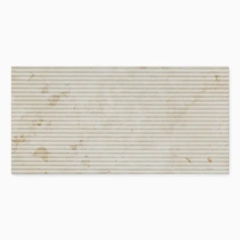 Cassia 24 x 48 Matte Porcelain Fluted Tile in Mandorla