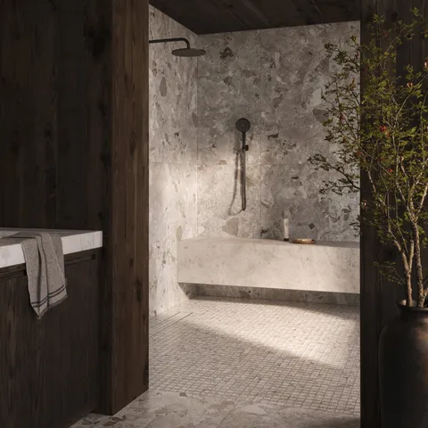 Cassia 12 x 12 Matte Porcelain Mosaic Tile in Mocaccino