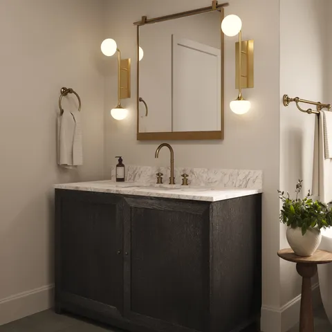 Josephine 48" Single Vanity in Satin Drifted Black Veneer with Carrara Marble Top