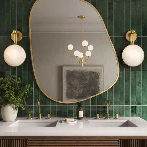 Shirley Large Mirror in Antique Brass Iron