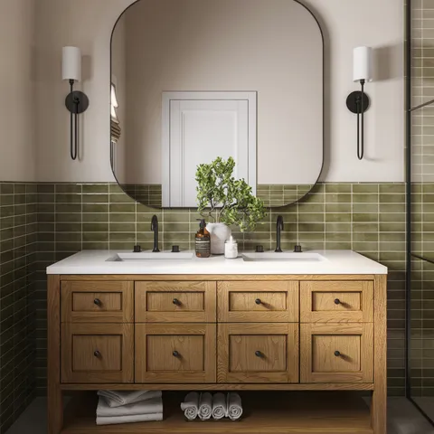 Tristan Square Mirror in Rustic Black