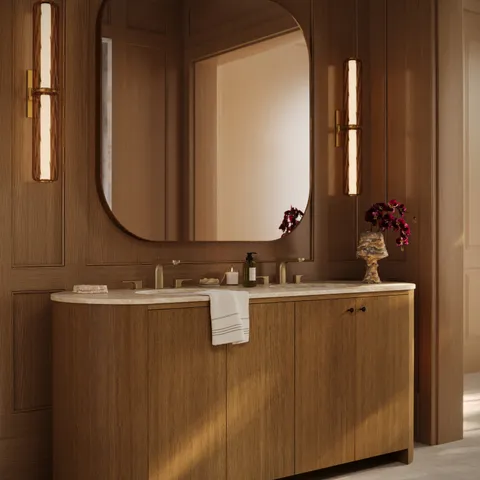 Tristan Square Mirror in Polished Brass
