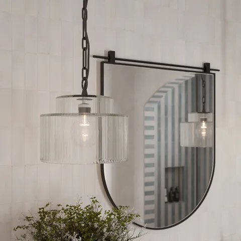 Clancy Small Arch Mirror in Antiqued Iron